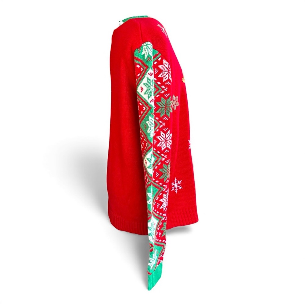 Target 33 Degrees Red and Green Llama Holiday Sweater - Picture 3 of 5